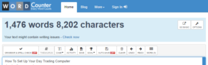 Word Counter showing the amount of words in a top ranking page