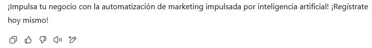 Screenshot from GPT 4.5 translating a marketing message into Spanish. The translations retain a persuasive and engaging tone.