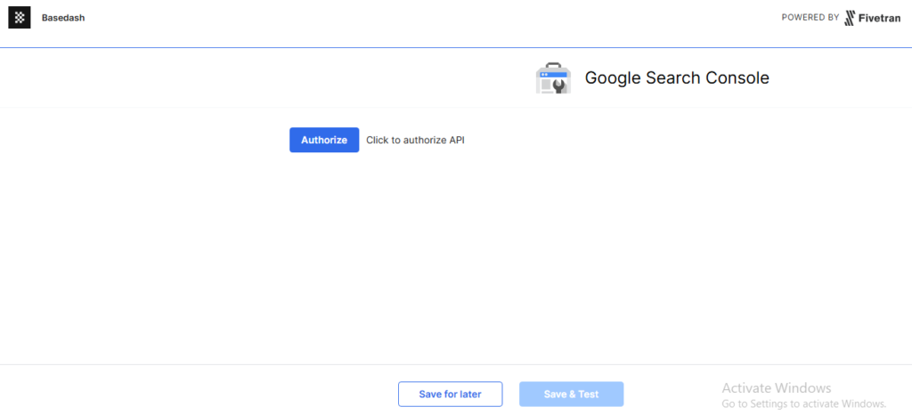 connecting Basedash to Google Search Console